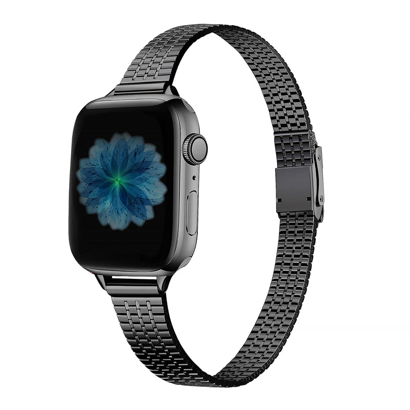 For Apple Watch Series 9 8 7 41mm 6 5 4 SE (2023) SE(2022) SE 40mm 3 2 1 38mm Stainless Steel Fashionable Smart Watch Band Wrist Strap with Dual-layer Buckle For Apple Watch Series 9 8 7 41mm 6 5 4 SE (2023) SE(2022) SE 40mm 3 2 1 38mm Stainless Steel Fashionable Smart Watch Band Wrist Strap with Dual-layer Buckle